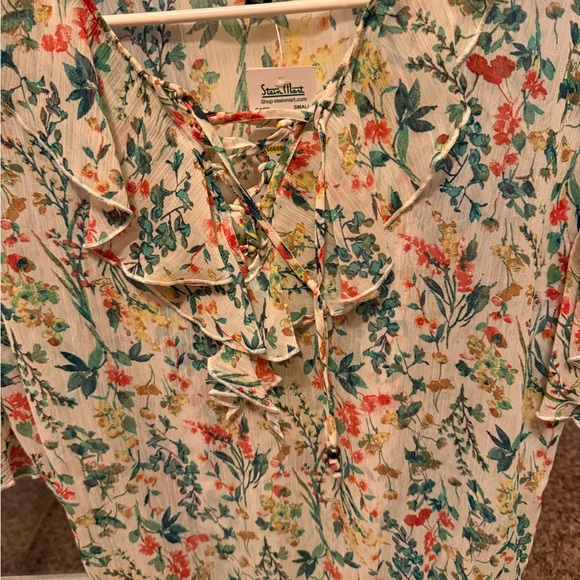 Jessica Simpson Multicolor Floral Ruffle Blouse - Picture 3 of 3